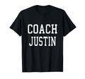 Coach Justin Custom Football Soccer T-Shirt - Unique Graphic for Adults - T-Shirt, Sweatshirt, Hoodie
