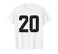 20 White Number 20 Sports Fan Soccer T-Shirt - Novelty Apparel for Adults - T-Shirt, Sweatshirt, Hoodie