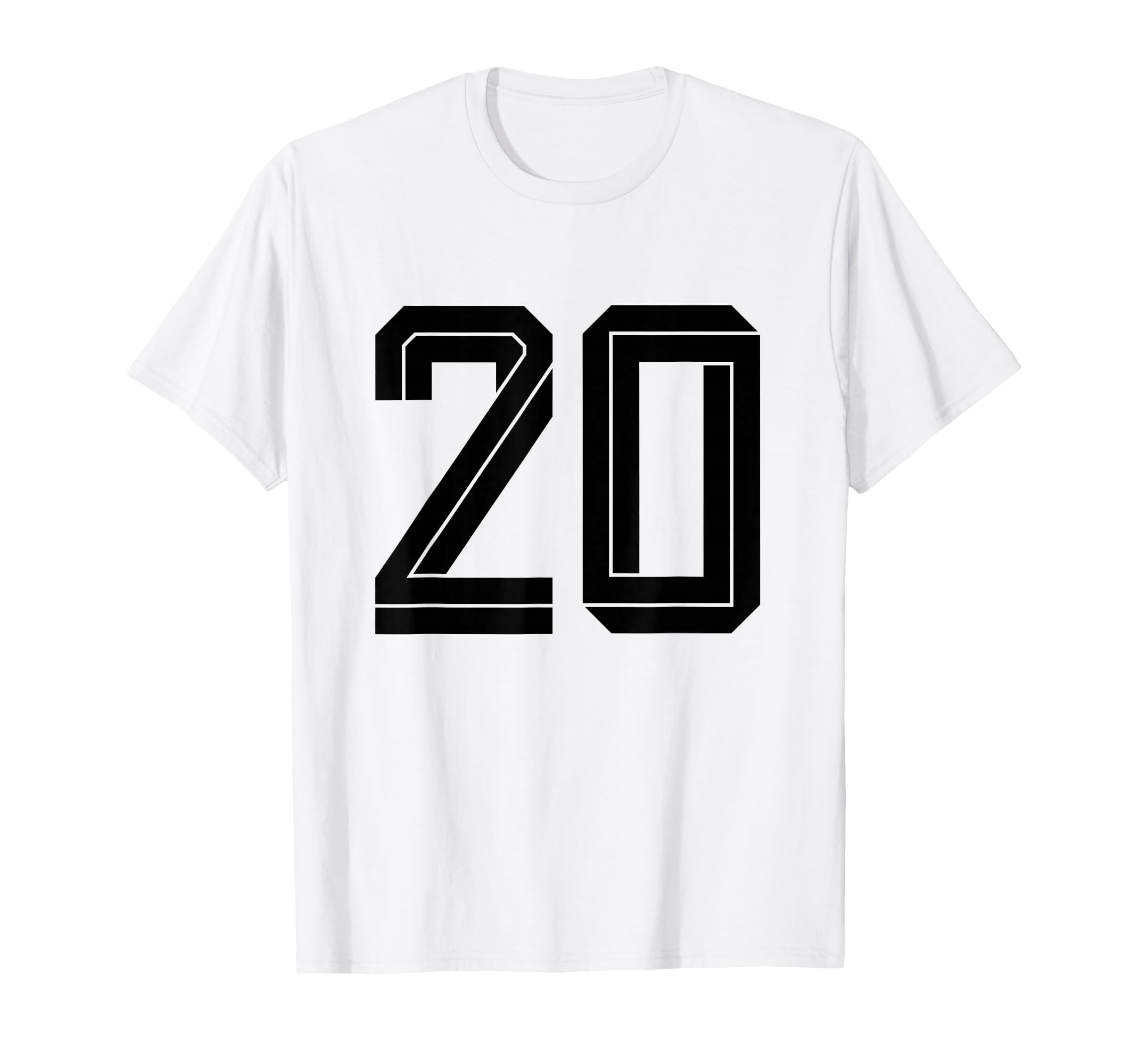 20 White Number 20 Sports Fan Soccer T-Shirt - Novelty Apparel for Adults - T-Shirt, Sweatshirt, Hoodie