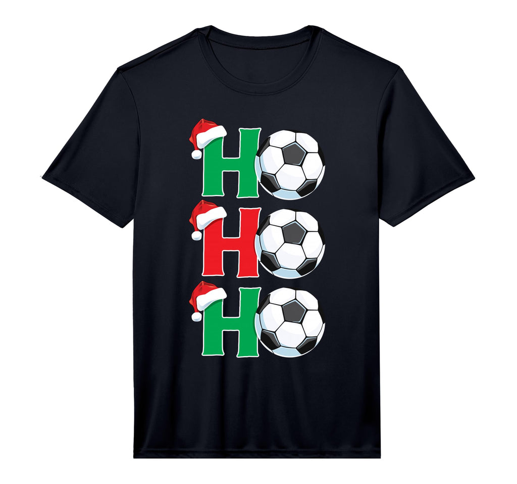 Ho Ho Ho Soccer Ball Santa Hat Soccer T-Shirt - Trendy Graphic for Adults - T-Shirt, Sweatshirt, Hoodie