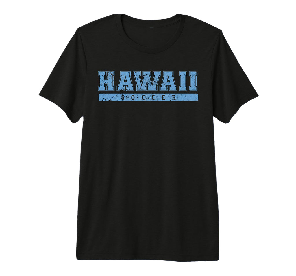 Hawaii Soccer Sky Blue Text Tri Blend T-Shirt - Fun Novelty Design Unisex - T-Shirt, Sweatshirt, Hoodie