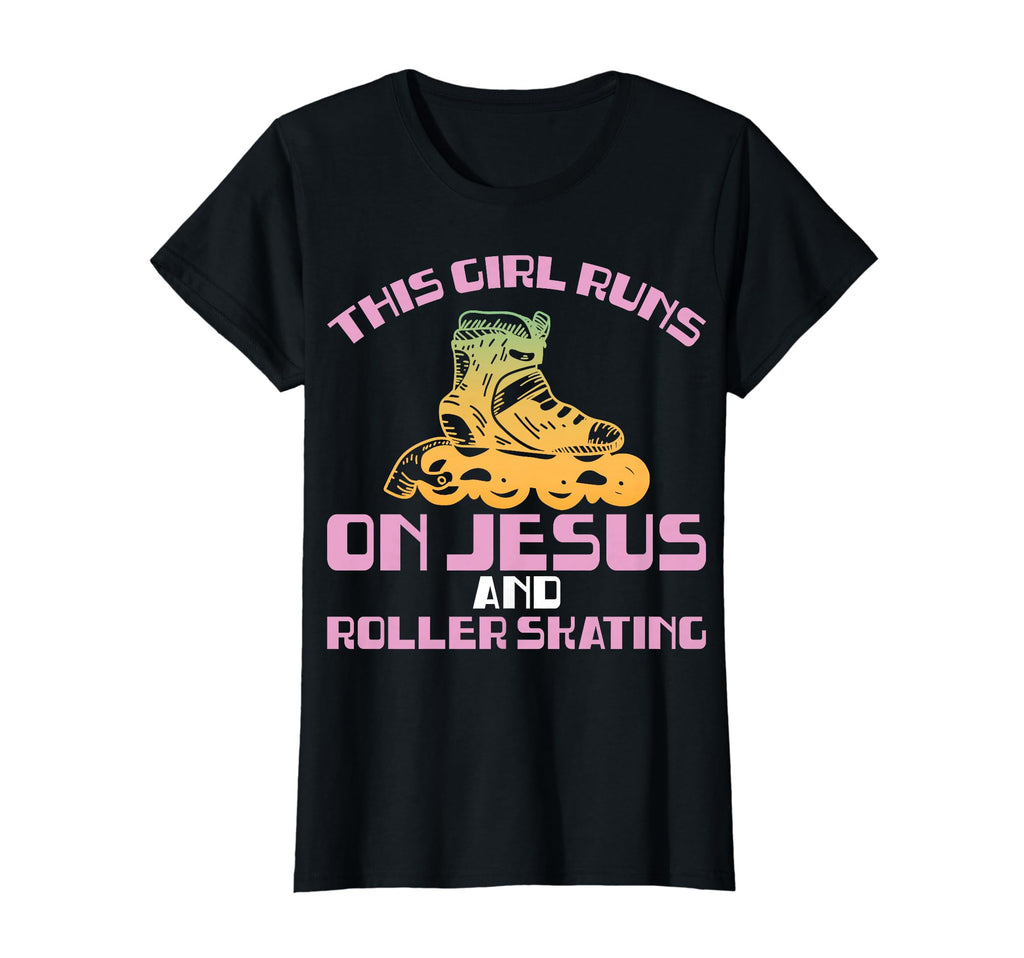 Funny Rollerskate Runs Jesus And T-Shirt - Minimalist Print Men Women - T-Shirt, Sweatshirt, Hoodie