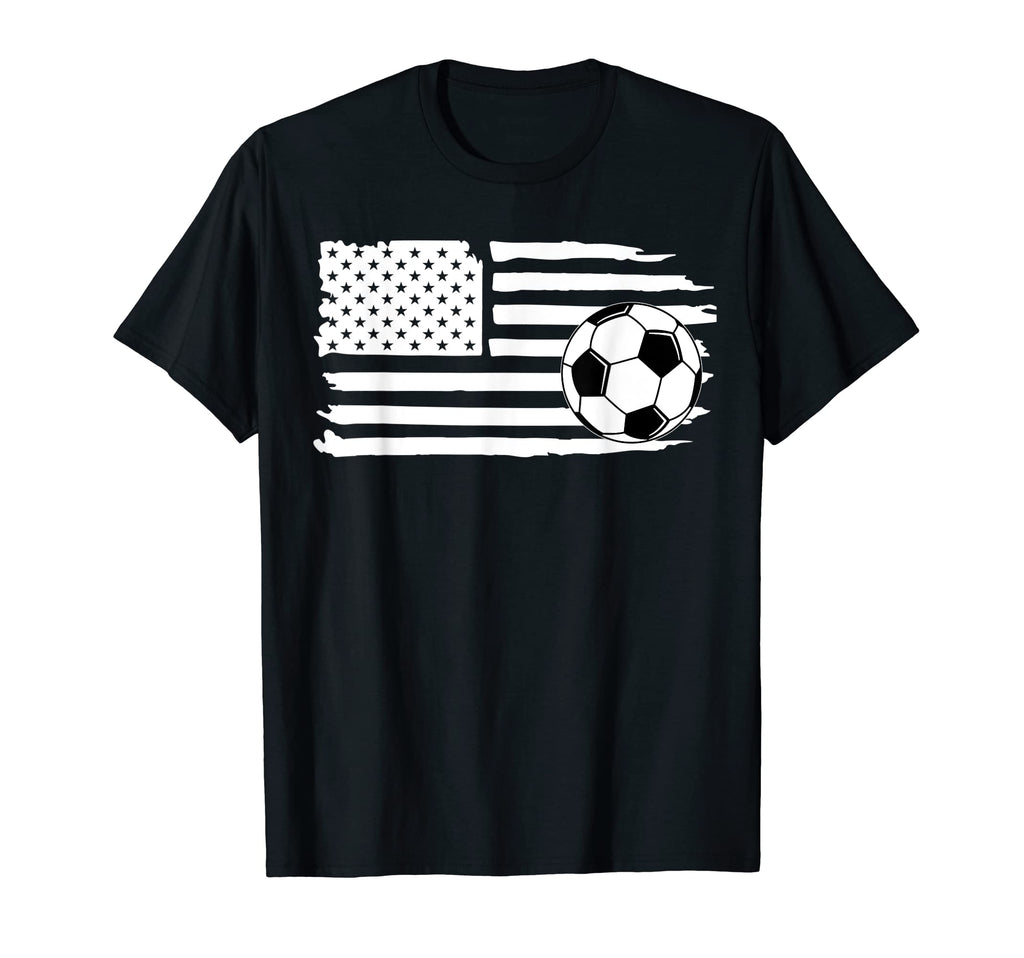 Distressed American Flag Soccer Ball T-Shirt - Minimalist Print for Adults - T-Shirt, Sweatshirt, Hoodie