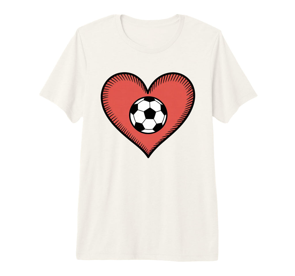 Soccer Love Heart Fans And Players Tri Blend T-Shirt - Graphic Print Unisex - T-Shirt, Sweatshirt, Hoodie