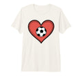 Soccer Love Heart Fans And Players Tri Blend T-Shirt - Graphic Print Unisex - T-Shirt, Sweatshirt, Hoodie