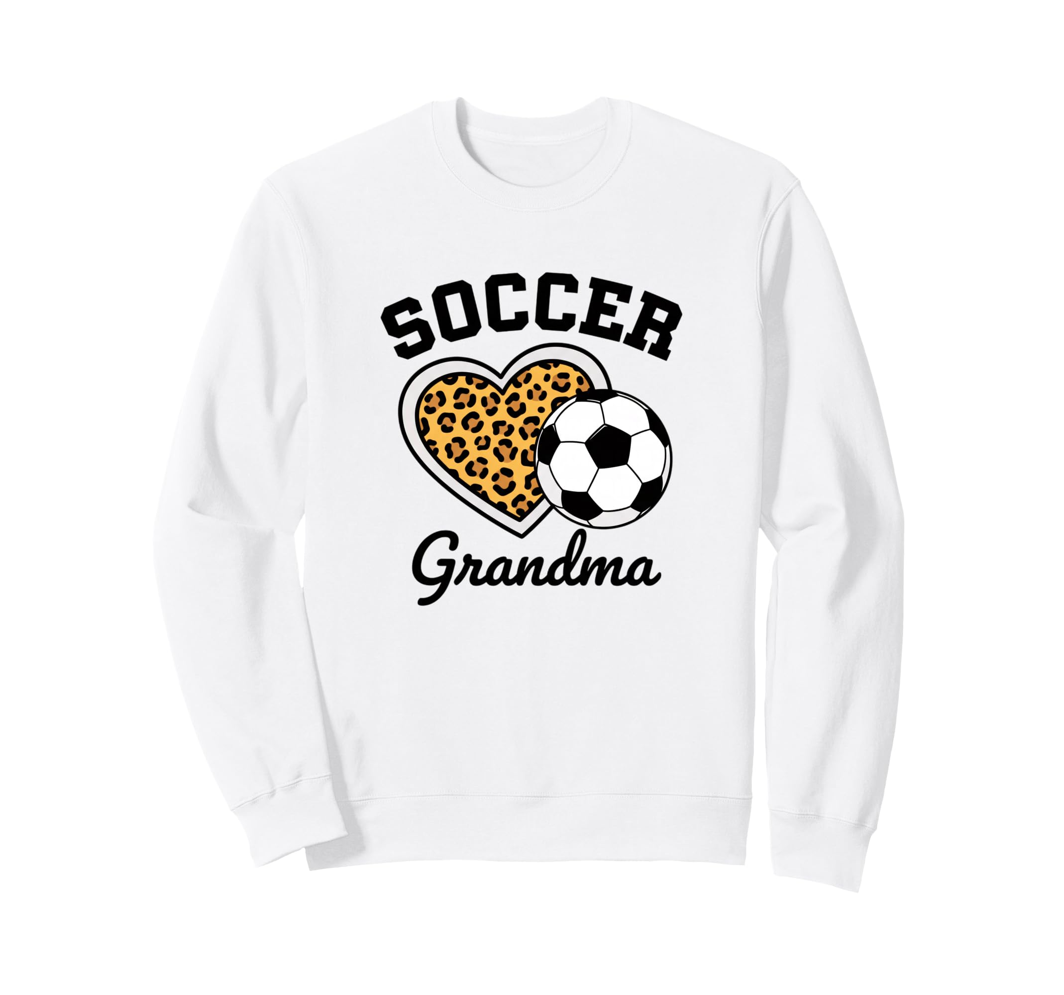 Soccer Grandparent Leopard Heart Sweatshirt - Fun Novelty Design Unisex - T-Shirt, Sweatshirt, Hoodie