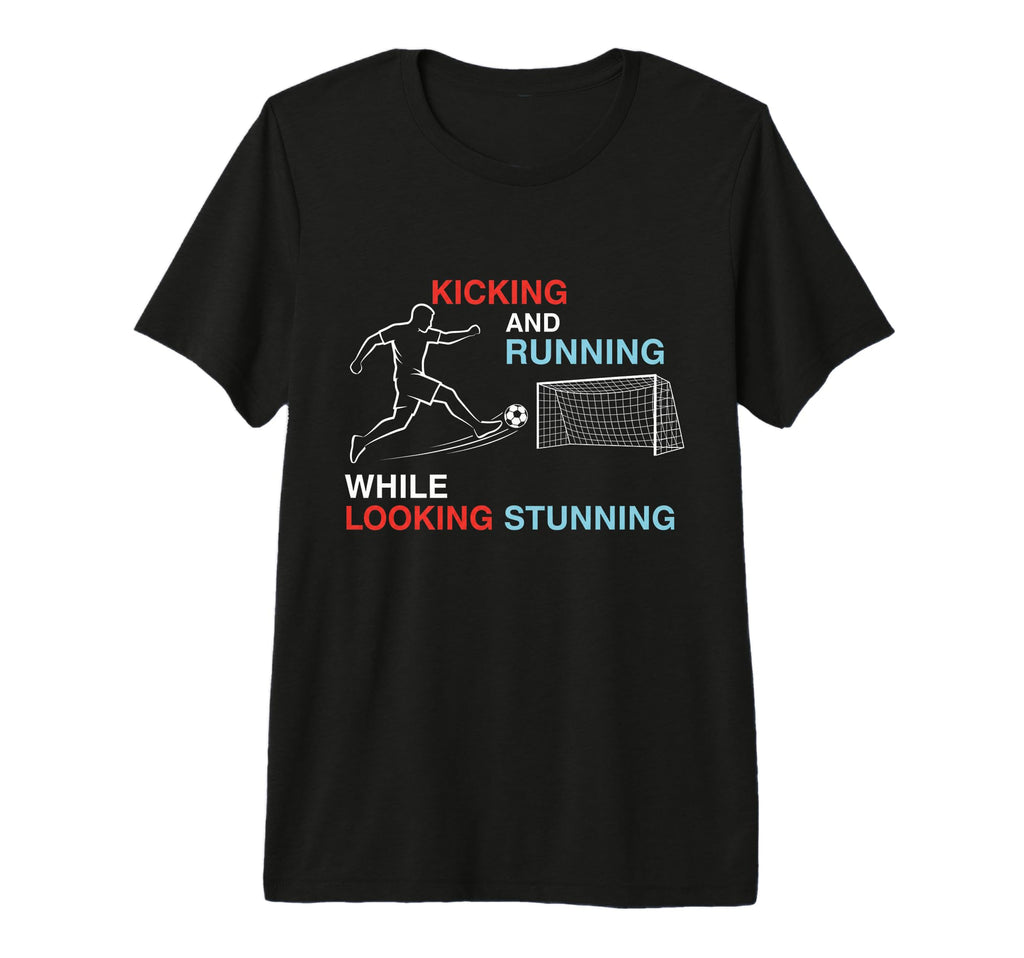 Soccer Kicking And Running While Looking T-Shirt - Custom Art Print Unisex - T-Shirt, Sweatshirt, Hoodie