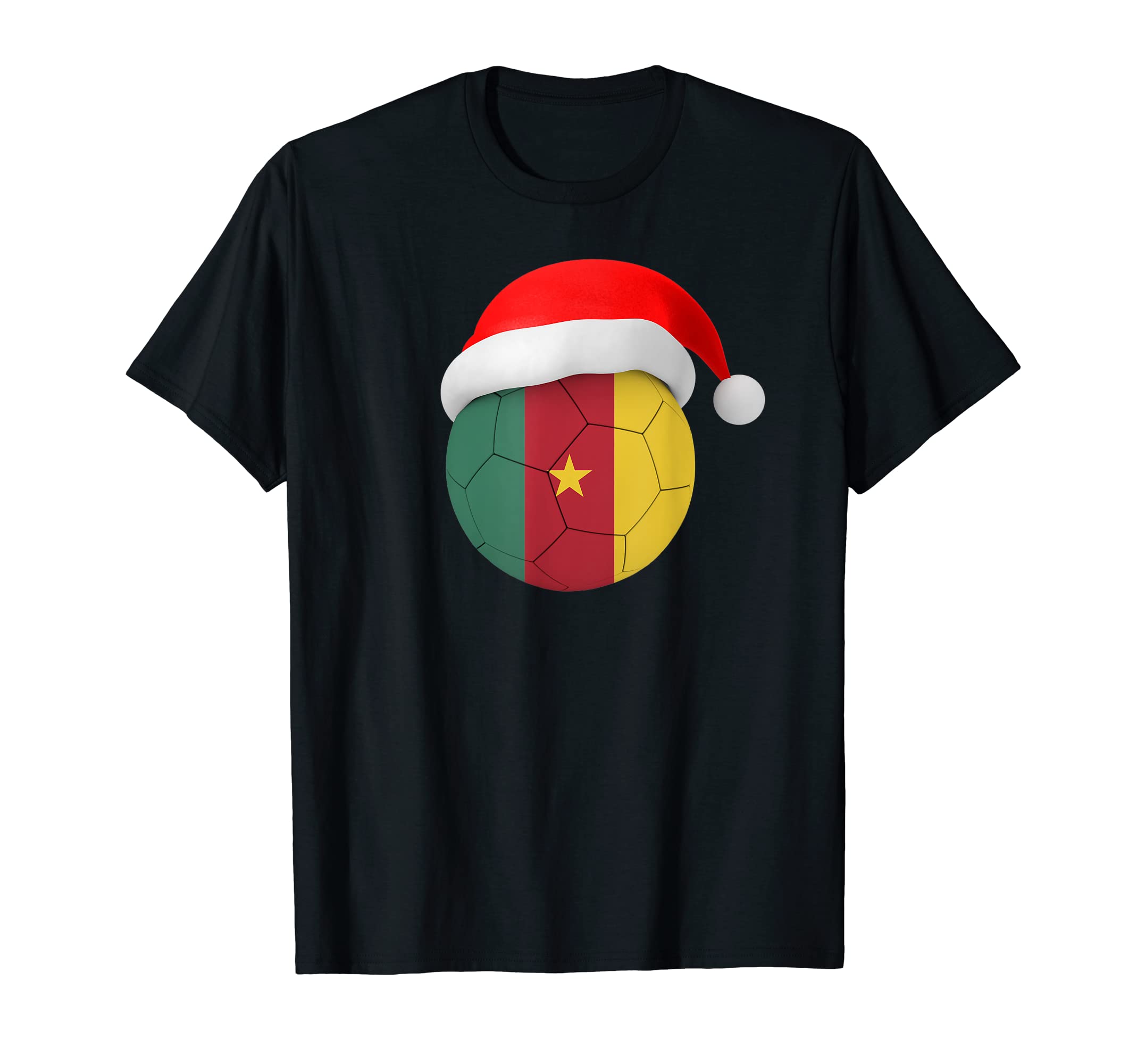 Cameroon Soccer Santa Hat T-Shirt - Casual Everyday Wear Unisex - T-Shirt, Sweatshirt, Hoodie