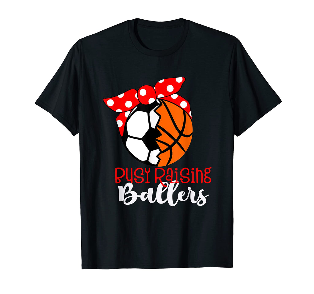 Busy Raising Ballers Red Bow Soccer T-Shirt - Minimalist Print Men Women - T-Shirt, Sweatshirt, Hoodie