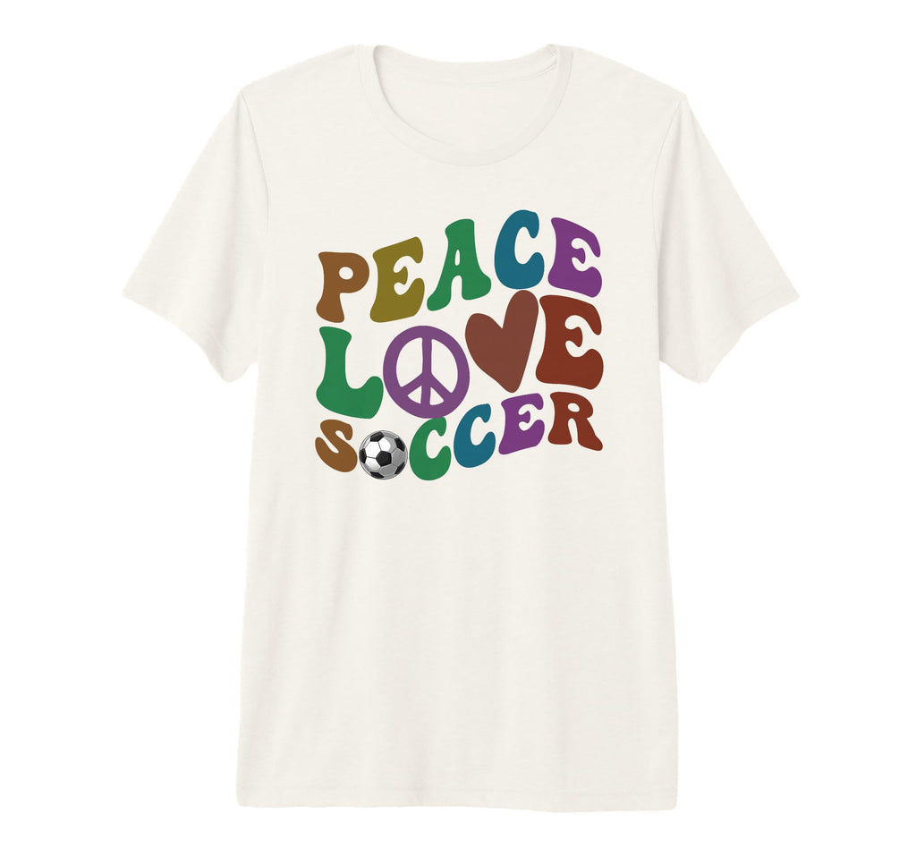 Groovy Peace Love Soccer Kicking Ball T-Shirt - Custom Art Print Men Women - T-Shirt, Sweatshirt, Hoodie