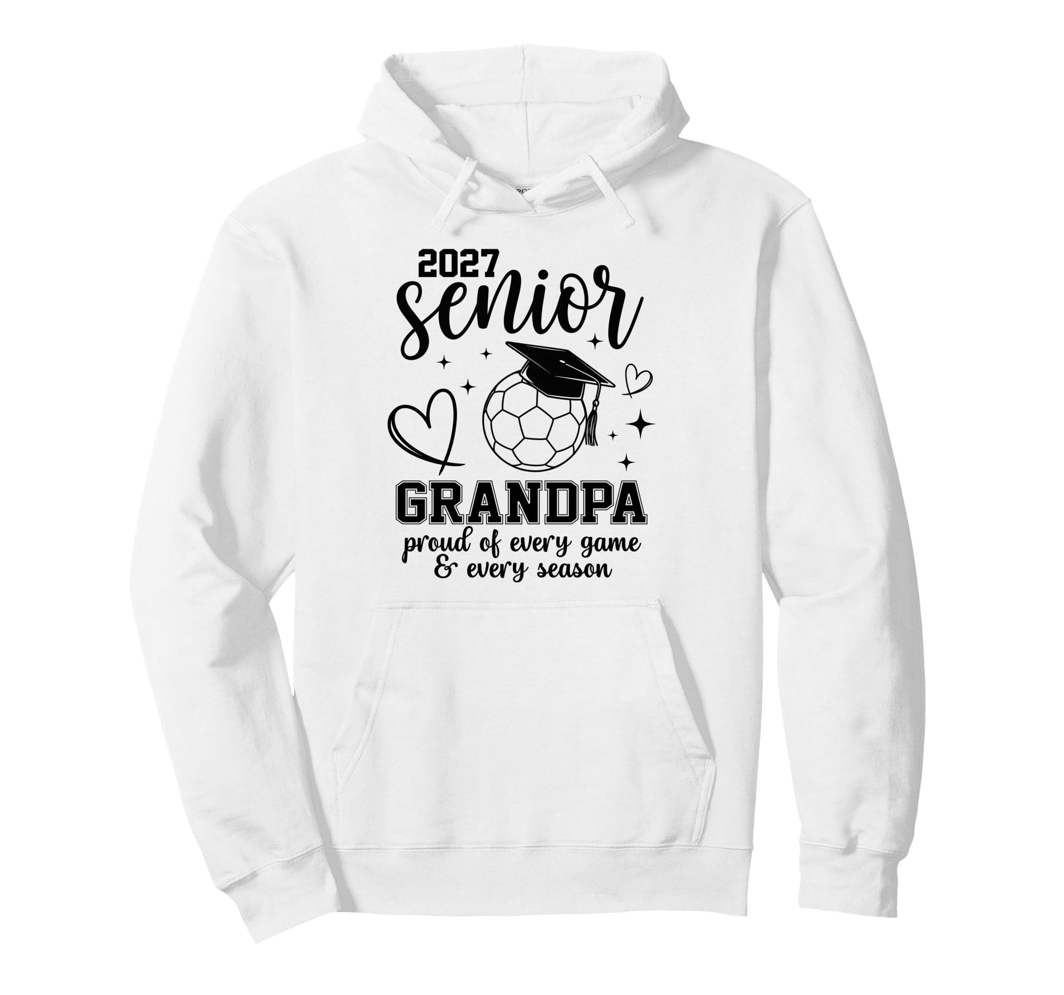 2027 Senior Soccer Grandpa Proud Hoodie - Novelty Apparel for Adults - T-Shirt, Sweatshirt, Hoodie
