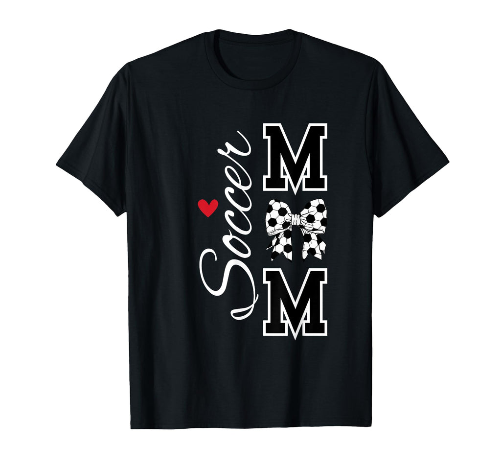 Heart Coquette Bow Soccer Mom Sport Mom T-Shirt - Graphic Print for Adults - T-Shirt, Sweatshirt, Hoodie