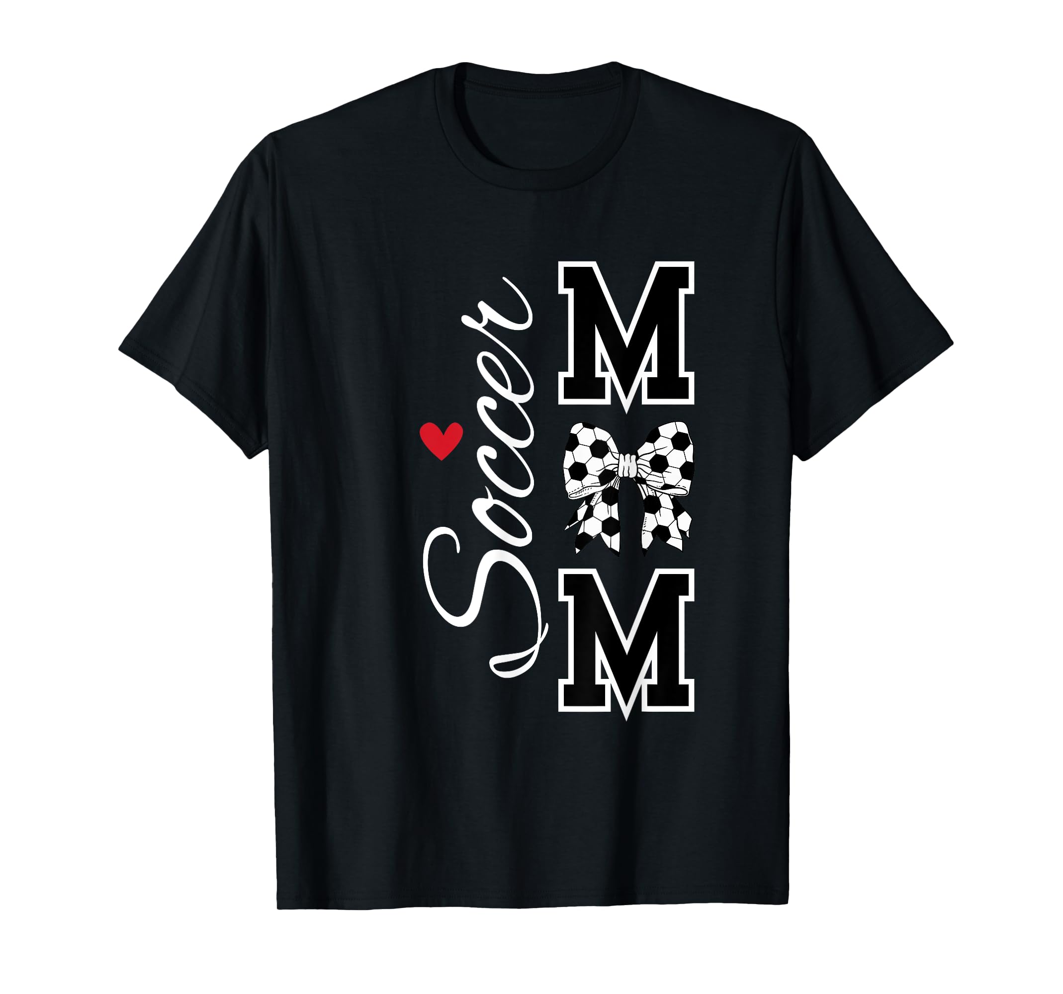 Heart Coquette Bow Soccer Mom Sport Mom T-Shirt - Graphic Print for Adults - T-Shirt, Sweatshirt, Hoodie