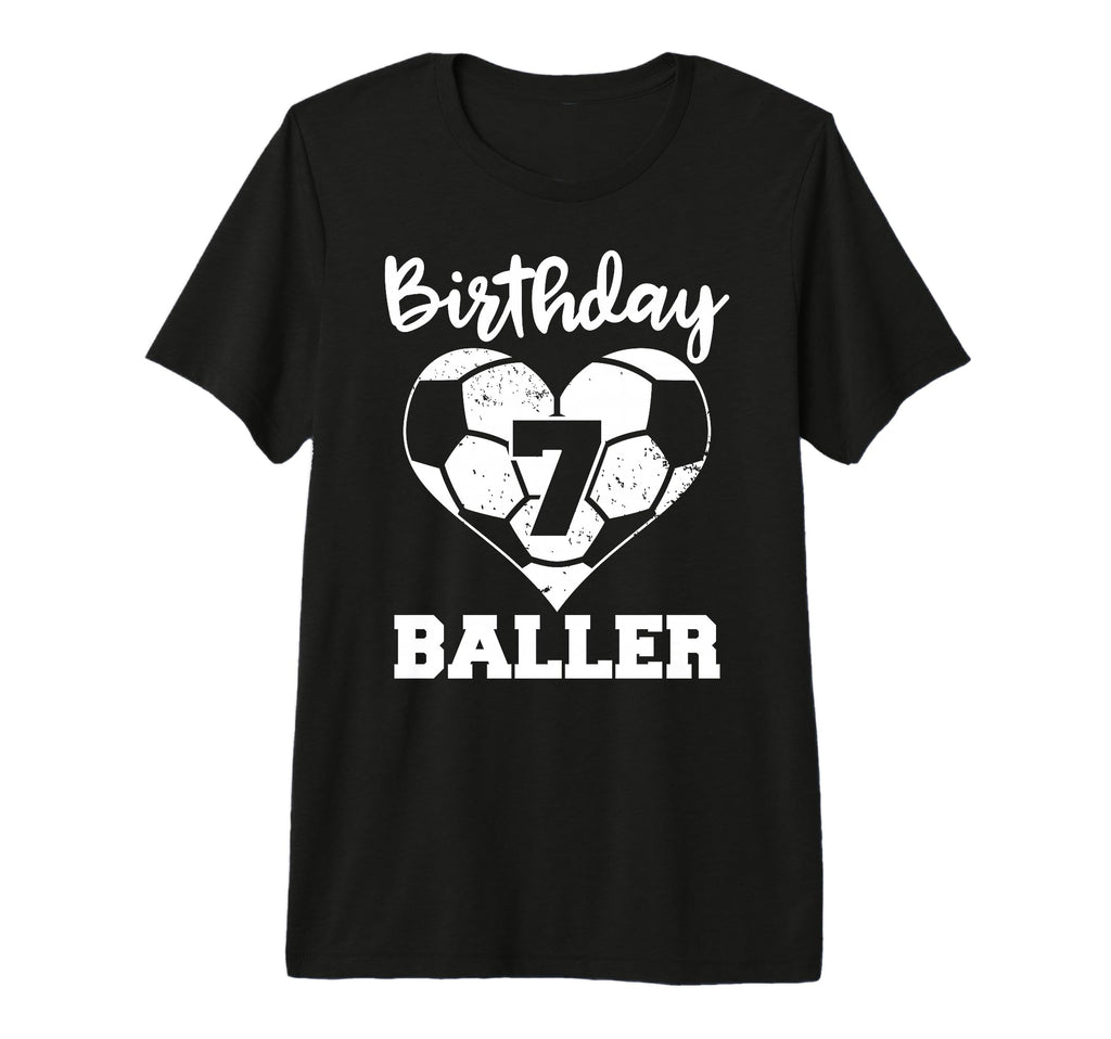 7Th Birthday Baller Funny 7 Year Old T-Shirt - Custom Art Print Men Women - T-Shirt, Sweatshirt, Hoodie