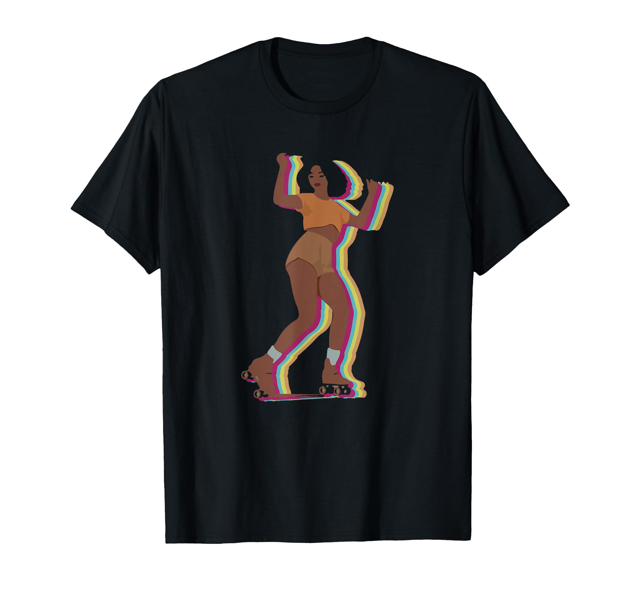 Womens 70S 80S Roller Skating Afro T-Shirt - Aesthetic Graphic for Adults - T-Shirt, Sweatshirt, Hoodie