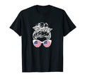 America Soccer Messy Bun T-Shirt - Minimalist Print for Adults - T-Shirt, Sweatshirt, Hoodie