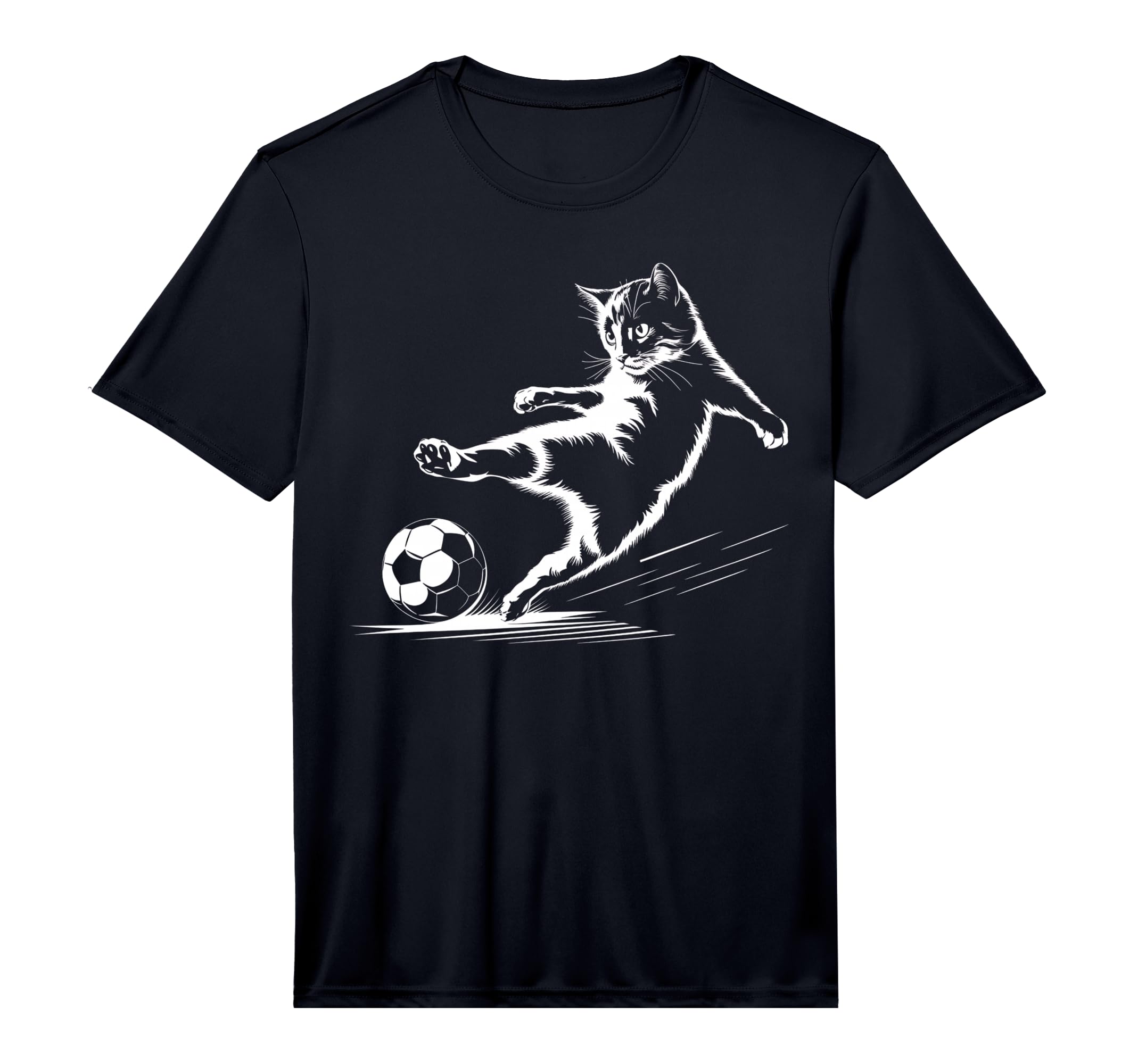 Cat Playing Soccer Ball Cat Sports Funny T-Shirt - Trendy Graphic Unisex - T-Shirt, Sweatshirt, Hoodie