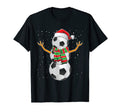 Snowman Soccer Balls Santa Hat T-Shirt - Casual Everyday Wear Men Women - T-Shirt, Sweatshirt, Hoodie
