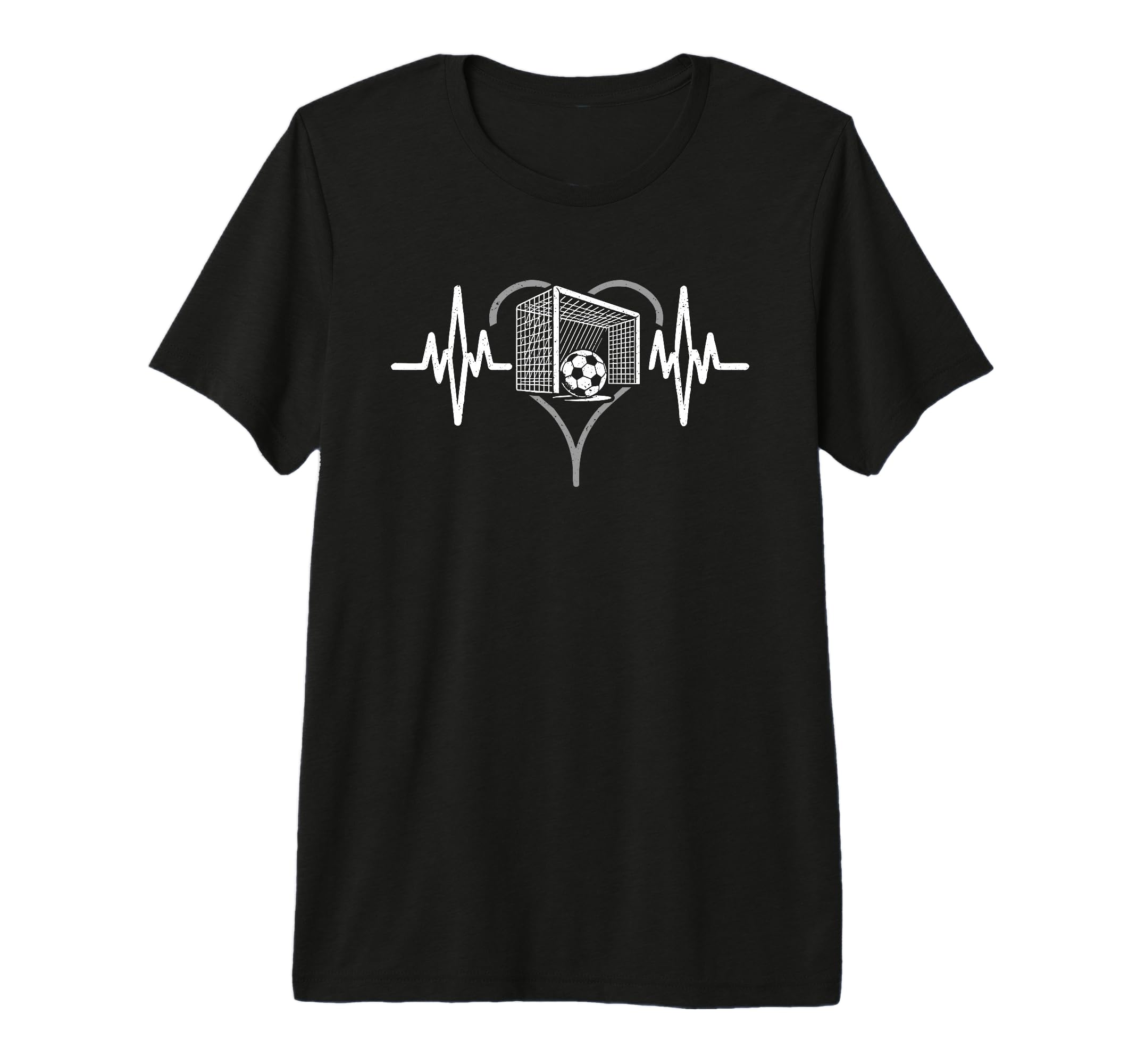 Heartbeat Soccer Heart Line Pulse Player T-Shirt - Minimalist Print Unisex - T-Shirt, Sweatshirt, Hoodie