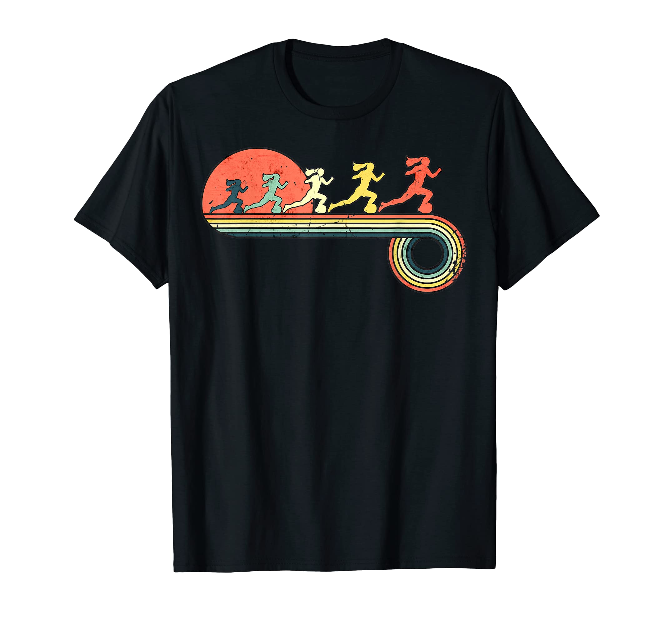 Soccer Running Ball Sunset Rainbow T-Shirt - Minimalist Print Unisex - T-Shirt, Sweatshirt, Hoodie