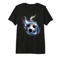 Blue Fire Soccer Ball Liquid Motion T-Shirt - Unique Graphic for Adults - T-Shirt, Sweatshirt, Hoodie