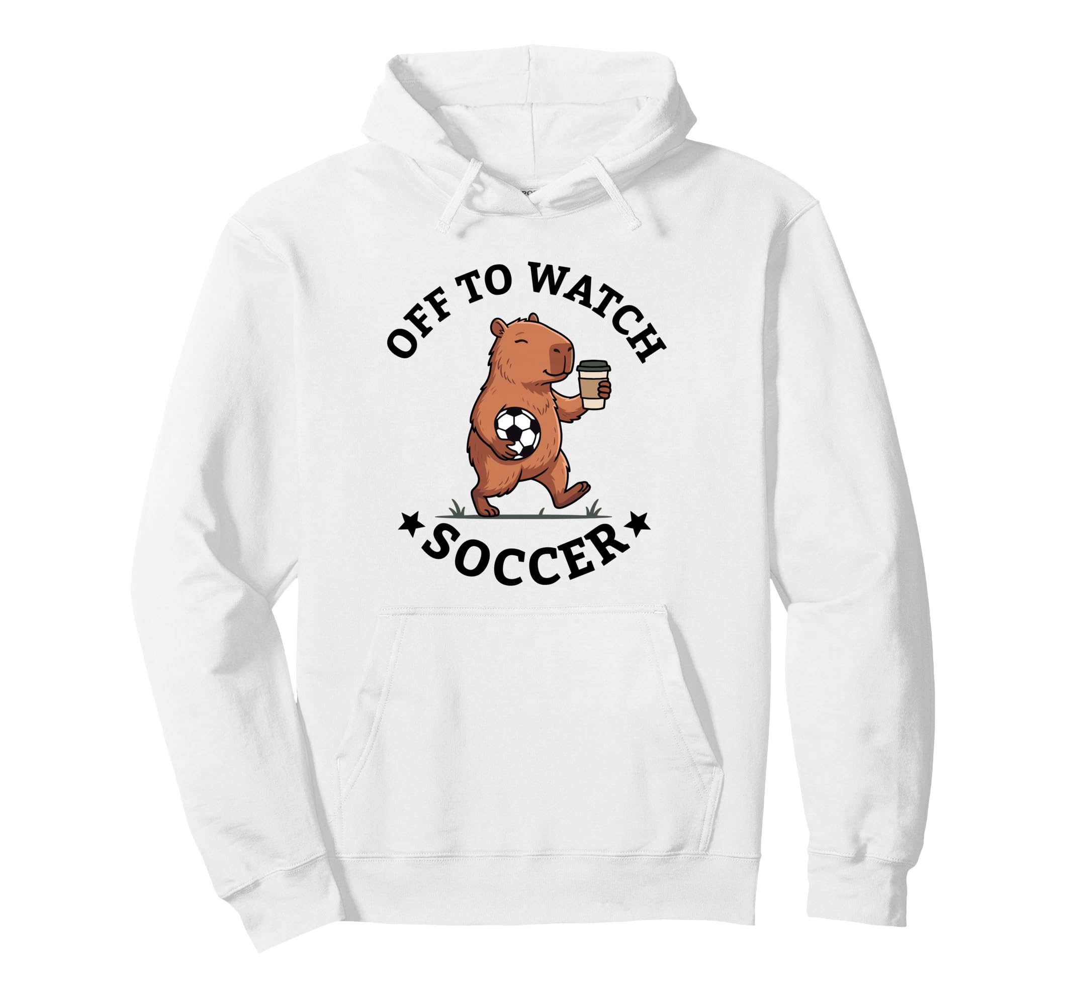 Off To Watch Soccer Mom Funny Capybara Hoodie - Minimalist Print Unisex - T-Shirt, Sweatshirt, Hoodie