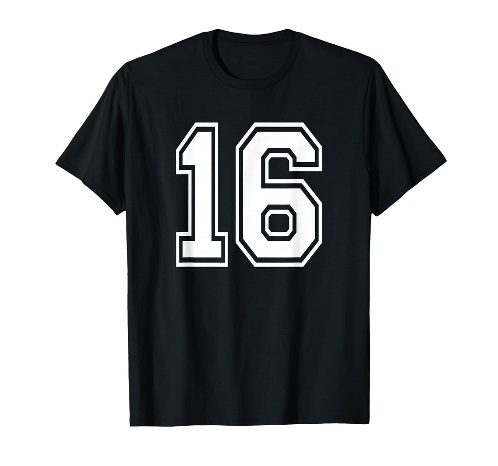 Number 16 Numbered Uniform Sport Jersey T-Shirt - Graphic Print Unisex - T-Shirt, Sweatshirt, Hoodie