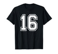 Number 16 Numbered Uniform Sport Jersey T-Shirt - Graphic Print Unisex - T-Shirt, Sweatshirt, Hoodie