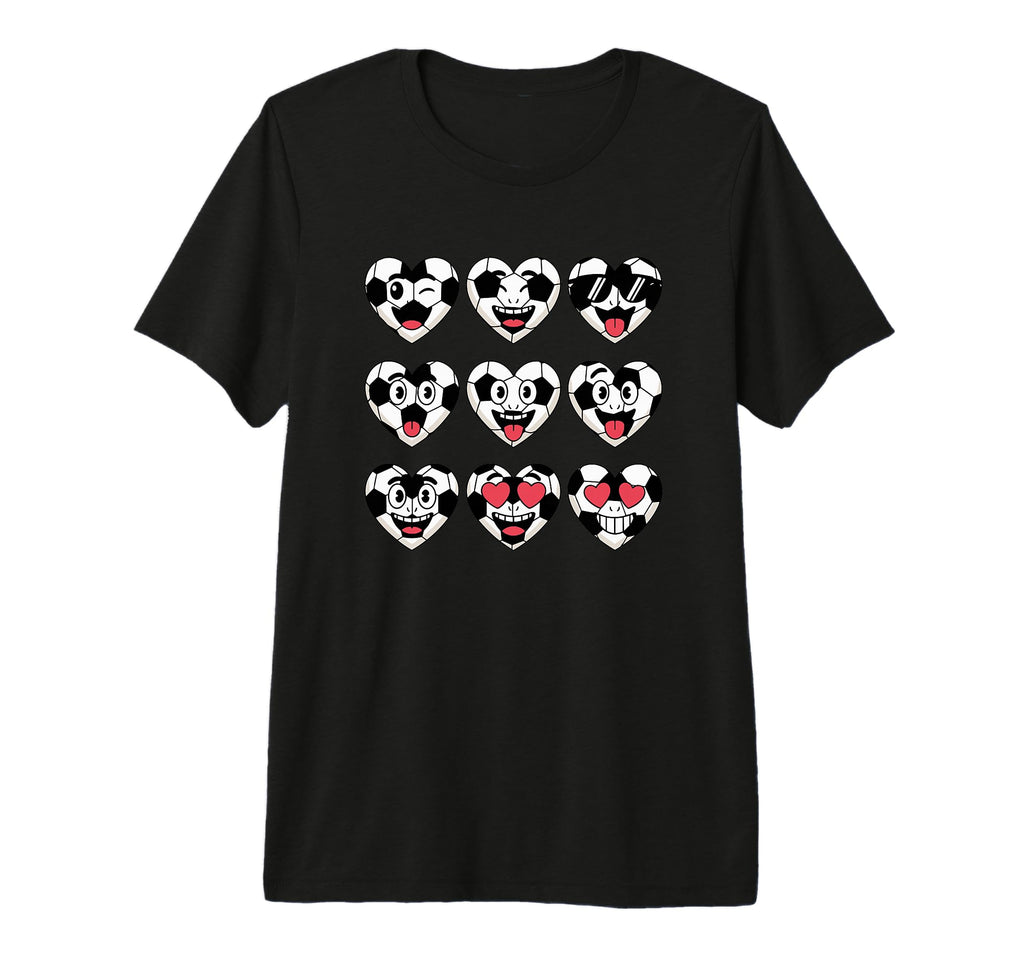 Soccer Heart Faces Football Love Tri T-Shirt - Trendy Graphic Men Women - T-Shirt, Sweatshirt, Hoodie