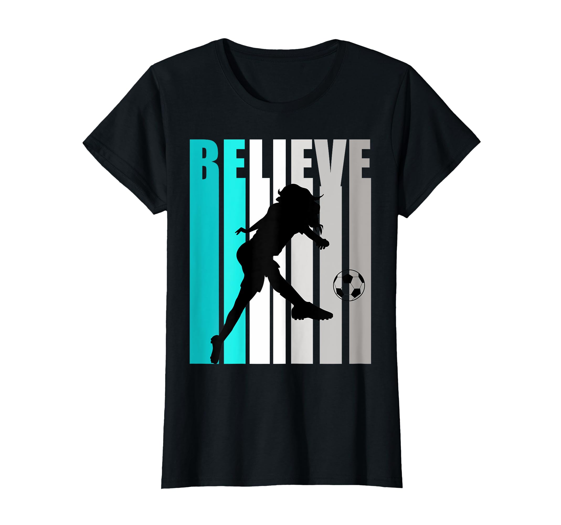 Turquoise Believe Soccer Birthday T-Shirt - Custom Art Print for Adults - T-Shirt, Sweatshirt, Hoodie