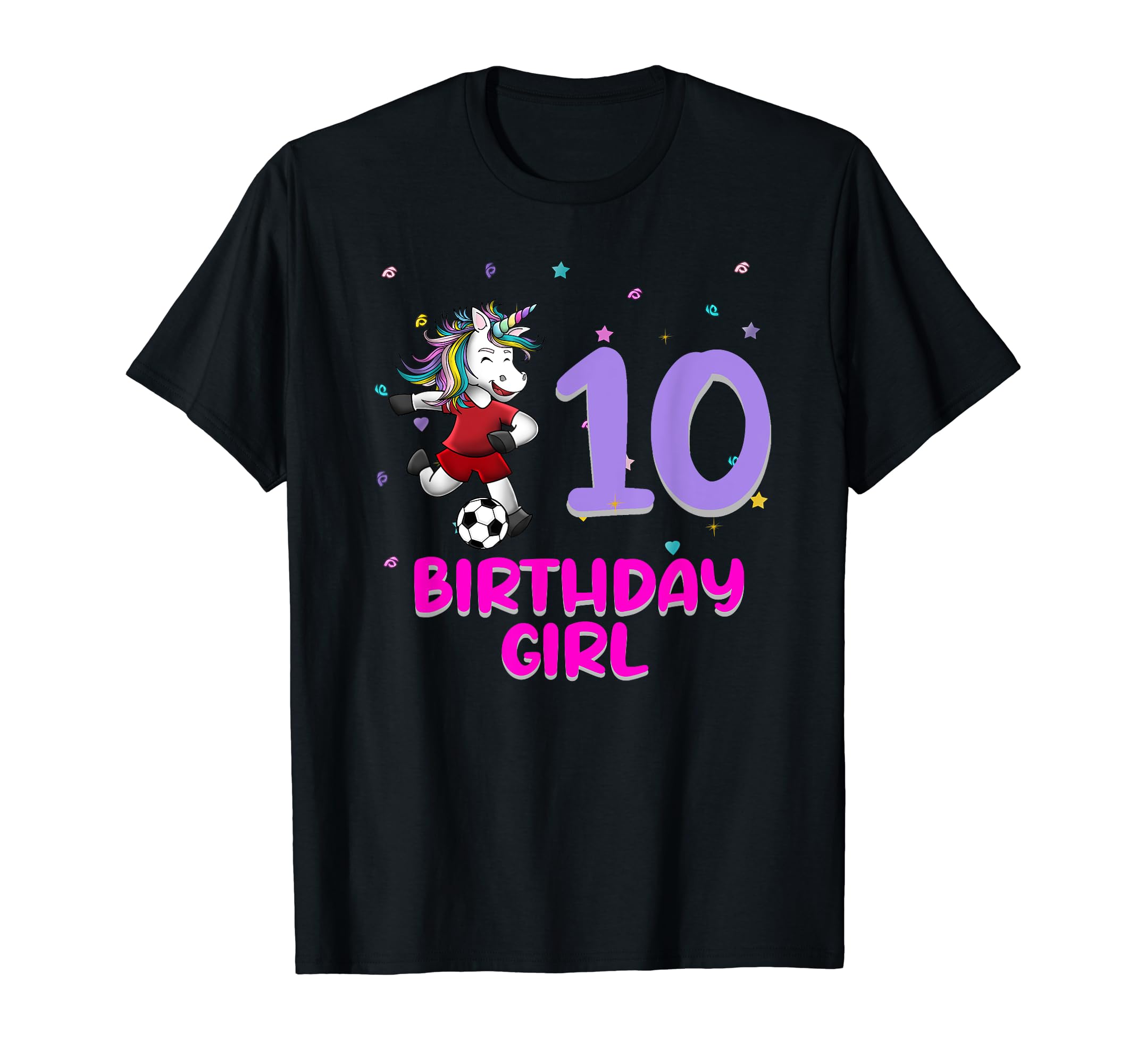 Unicorn Soccer 10Th Birthday Love T-Shirt - Casual Everyday Wear Men Women - T-Shirt, Sweatshirt, Hoodie