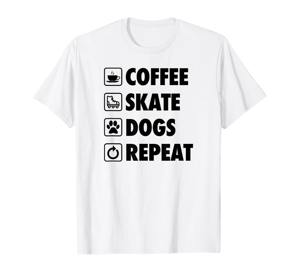 Coffee Skate Dogs Repeat Roller T-Shirt - Casual Everyday Wear for Adults - T-Shirt, Sweatshirt, Hoodie