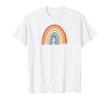Boho Rainbow Heart Minimal Stripes Neutral T-Shirt - Trendy Graphic Unisex - T-Shirt, Sweatshirt, Hoodie