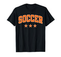 Soccer All Orange Stars Text T-Shirt - Custom Art Print for Adults - T-Shirt, Sweatshirt, Hoodie