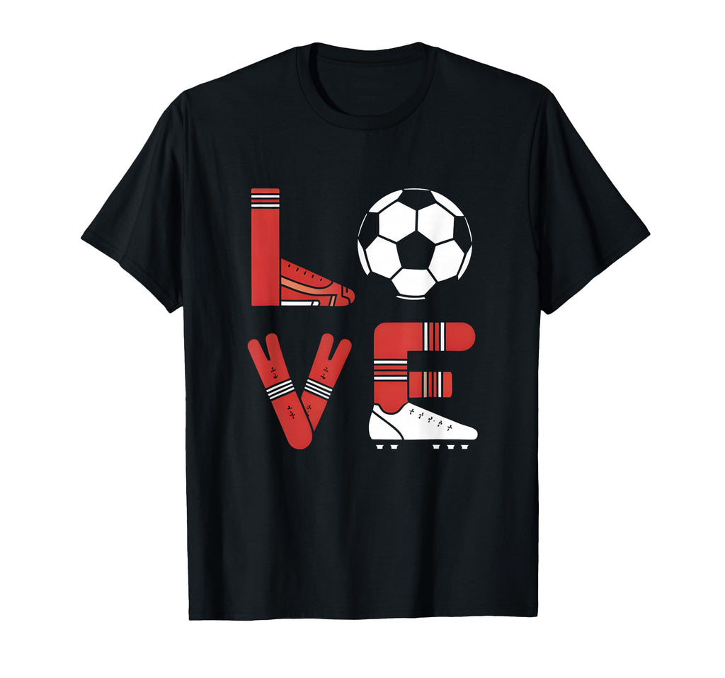 Love Soccer Heart Valentine Sports T-Shirt - Custom Art Print for Adults - T-Shirt, Sweatshirt, Hoodie