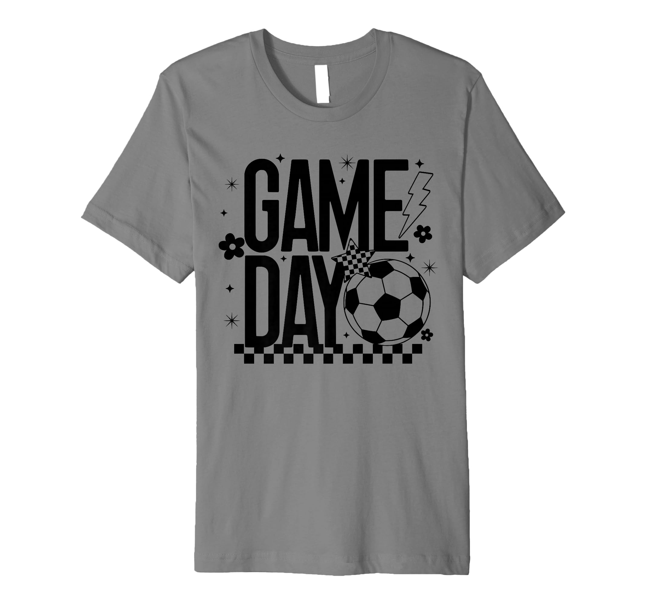 Game Day Soccer Season Mom Checkered T-Shirt - Unique Graphic Unisex - T-Shirt, Sweatshirt, Hoodie