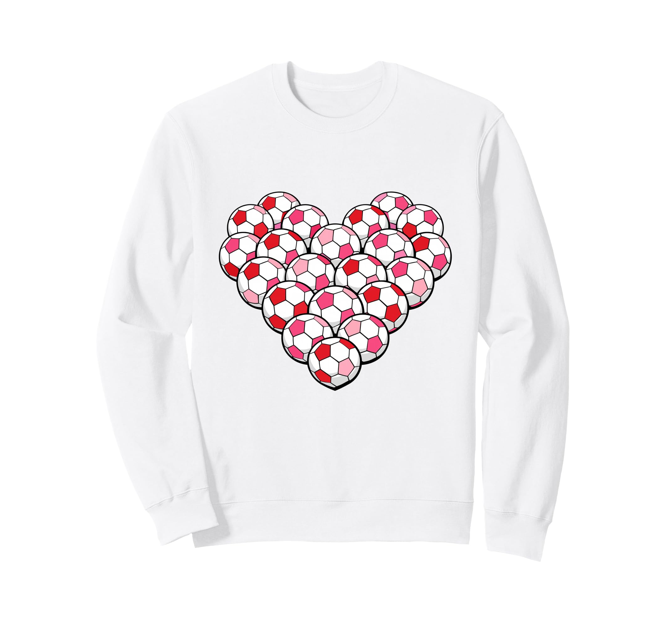 Heart Shaped Soccer Ball Pattern Sweatshirt - Fun Novelty Design Unisex - T-Shirt, Sweatshirt, Hoodie