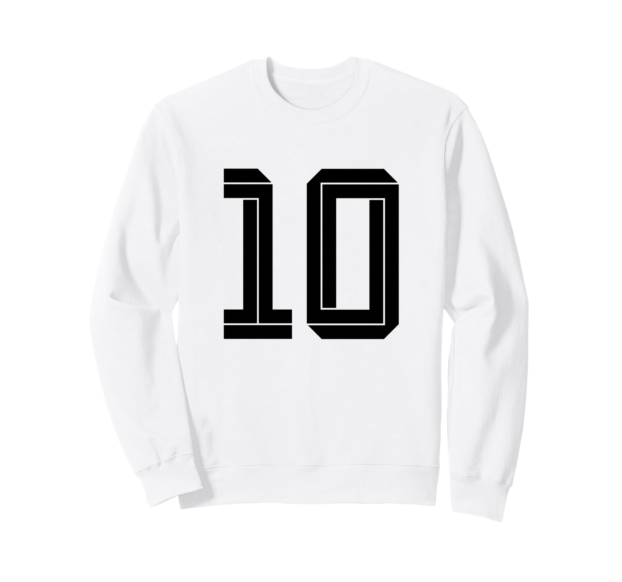 10 White Number 10 Sports Fan Sweatshirt - Casual Everyday Wear Men Women - T-Shirt, Sweatshirt, Hoodie