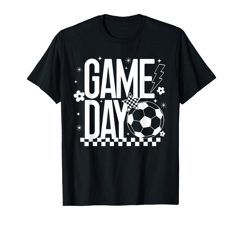Game Day Soccer Season Mom Checkered T-Shirt - Unique Graphic for Adults - T-Shirt, Sweatshirt, Hoodie