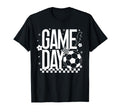 Game Day Soccer Season Mom Checkered T-Shirt - Unique Graphic for Adults - T-Shirt, Sweatshirt, Hoodie