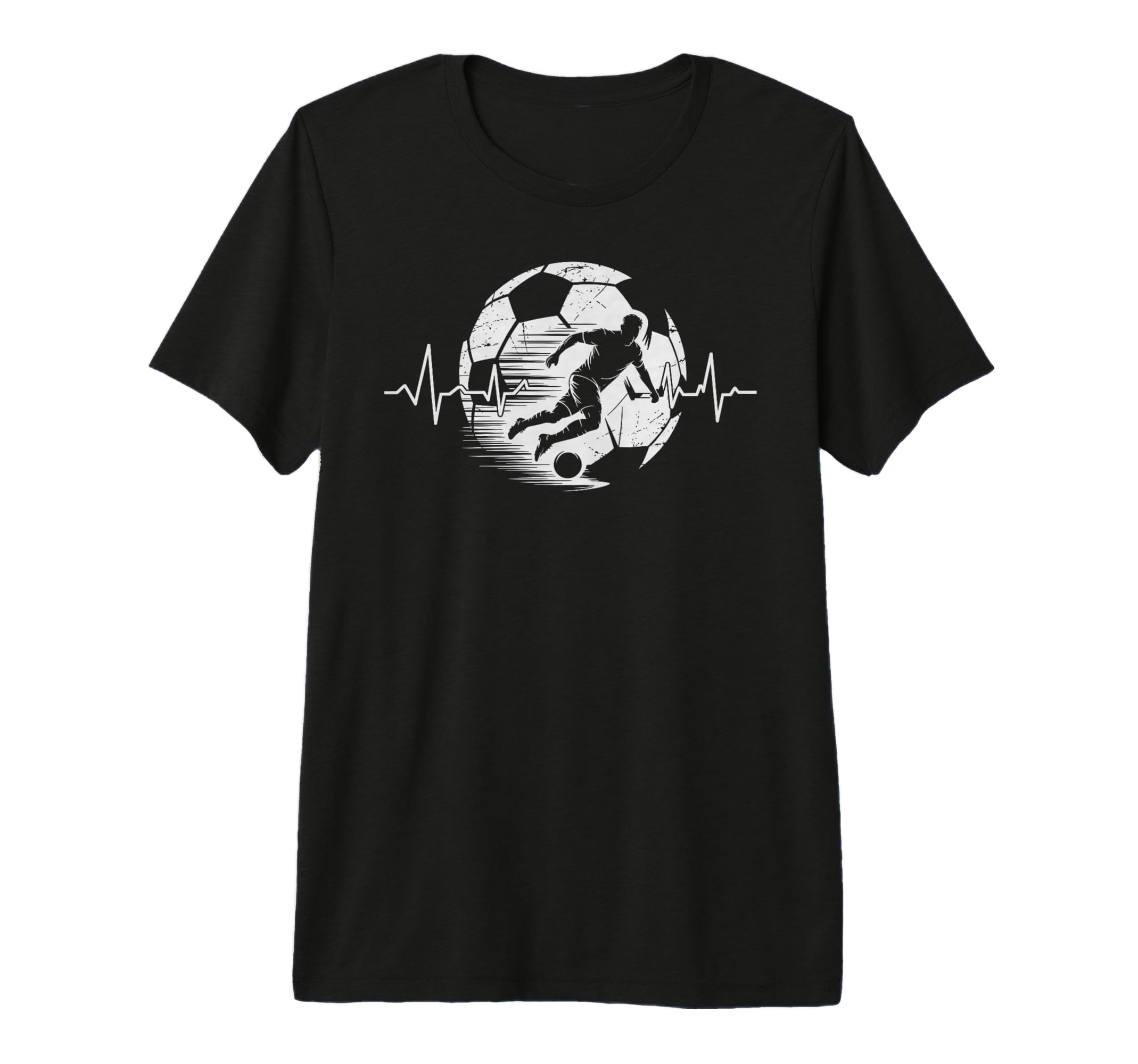 Heartbeat Soccer Player Ball Soccer T-Shirt - Unique Graphic for Adults - T-Shirt, Sweatshirt, Hoodie