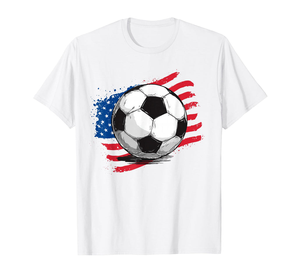 Soccer American Flag 4Th July T-Shirt - Aesthetic Graphic Unisex - T-Shirt, Sweatshirt, Hoodie
