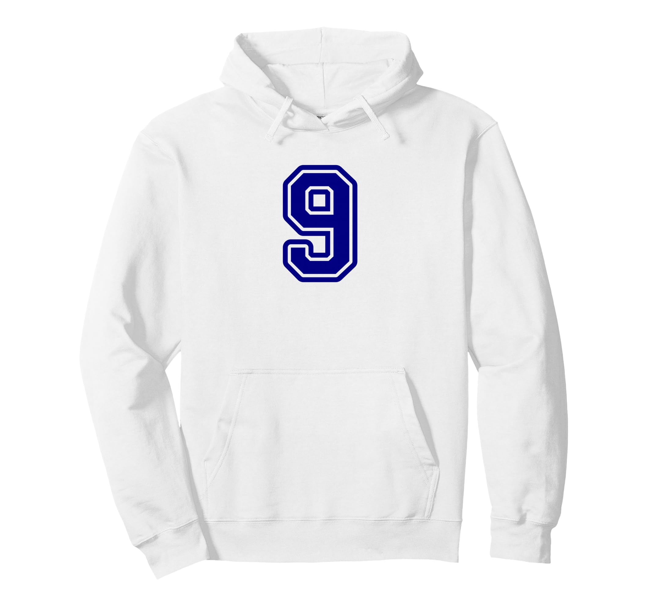 Blue Sport Team Number 9 Hoodie - Unique Graphic Unisex - T-Shirt, Sweatshirt, Hoodie