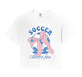 Soccer Fan Coquette Bow Comfort Colors Crop Hoodie - Graphic Print Unisex - T-Shirt, Sweatshirt, Hoodie