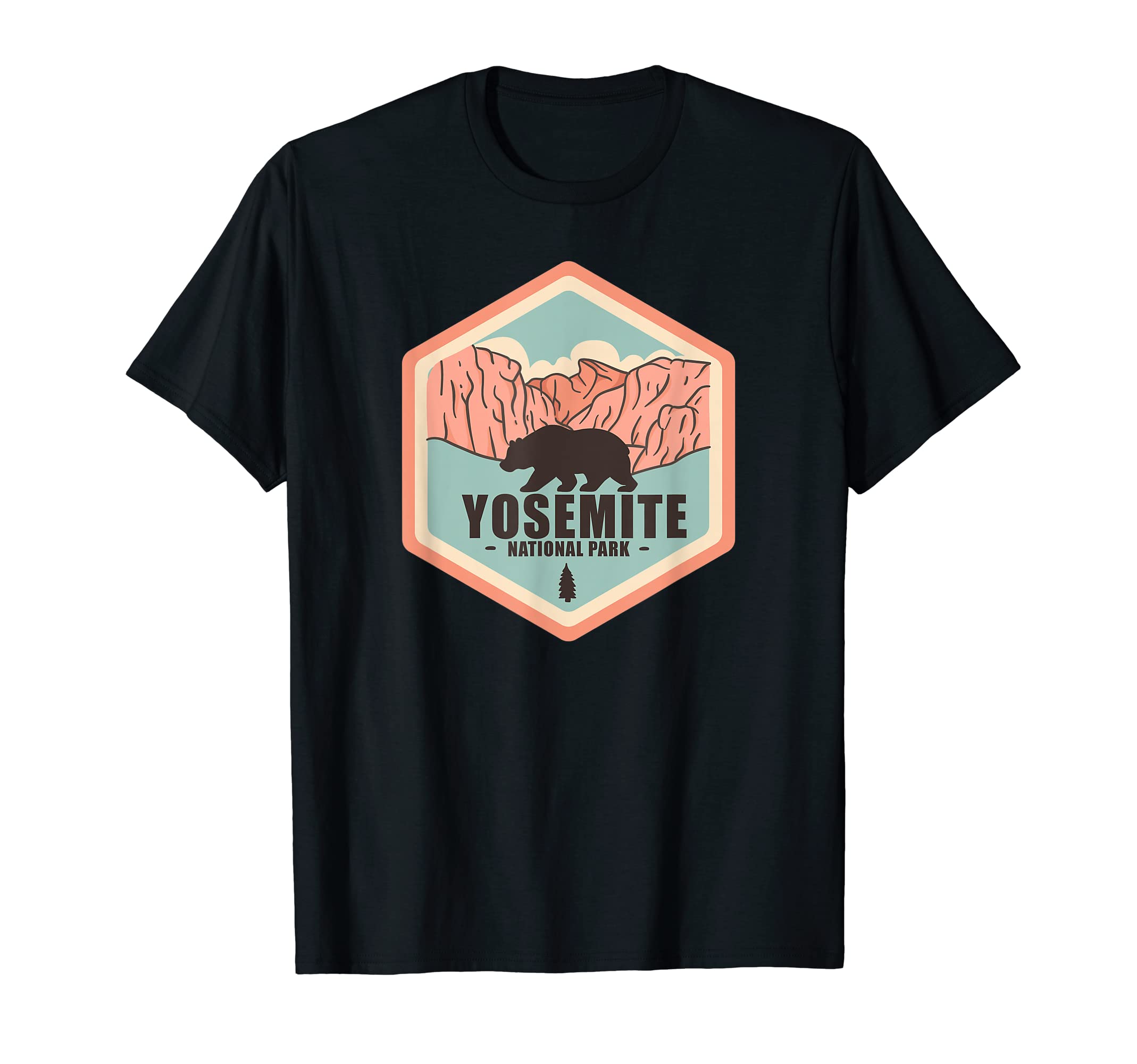 Yosemite National Park Hiking Bear T-Shirt - Novelty Apparel for Adults - T-Shirt, Sweatshirt, Hoodie