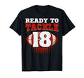 Football 18Th Birthday Player Tackle T-Shirt - Minimalist Print Men Women - T-Shirt, Sweatshirt, Hoodie