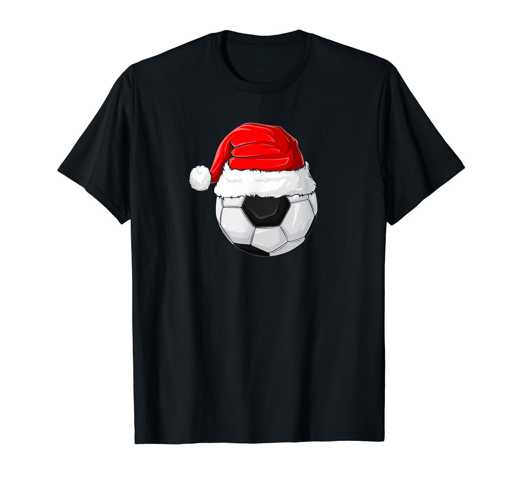 Santa Hat Soccer T-Shirt - Trendy Graphic for Adults - T-Shirt, Sweatshirt, Hoodie