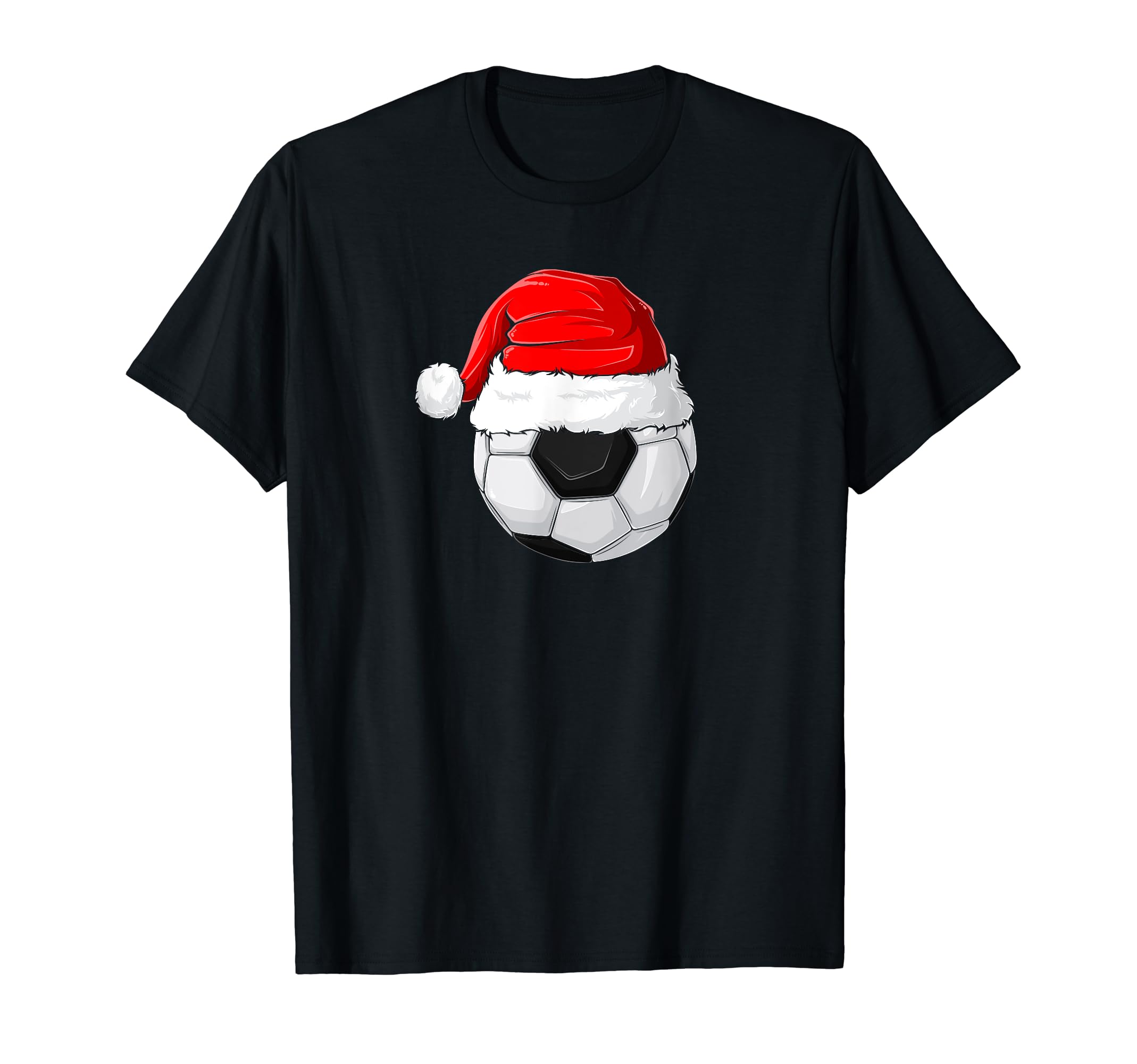 Santa Hat Soccer T-Shirt - Trendy Graphic for Adults - T-Shirt, Sweatshirt, Hoodie