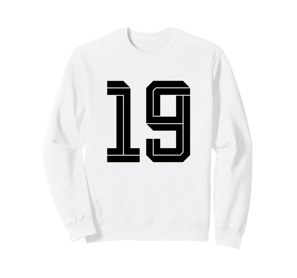 19 White Number 19 Sports Fan Soccer Sweatshirt - Fun Novelty Design Unisex - T-Shirt, Sweatshirt, Hoodie