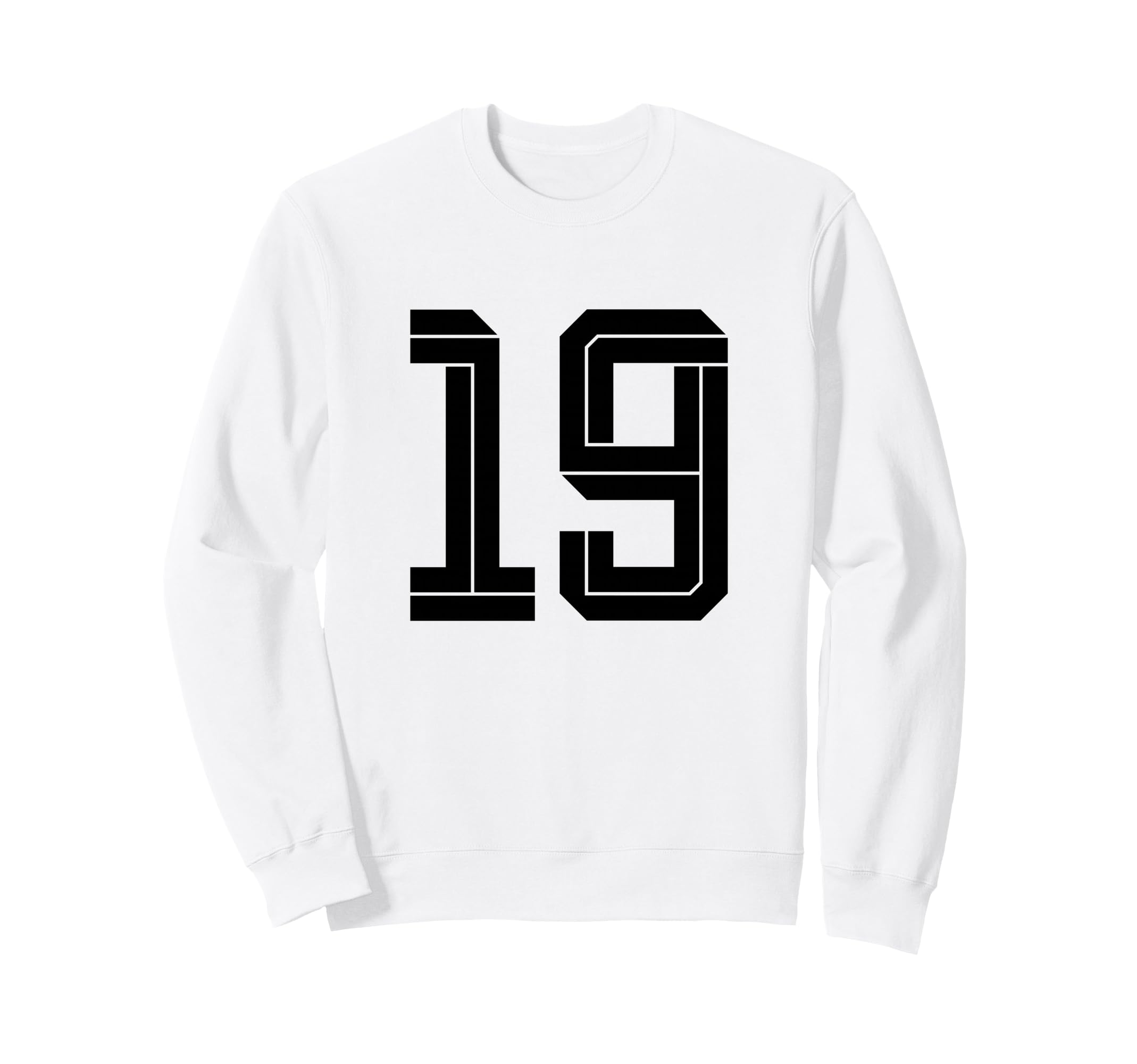 19 White Number 19 Sports Fan Soccer Sweatshirt - Fun Novelty Design Unisex - T-Shirt, Sweatshirt, Hoodie